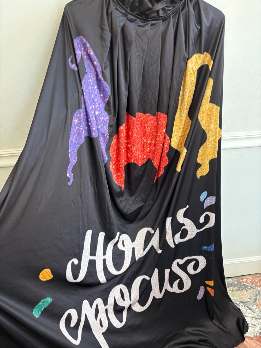 Oasis Black Holiday Throw with Purple, Red and Gold Glitter Silhouettes